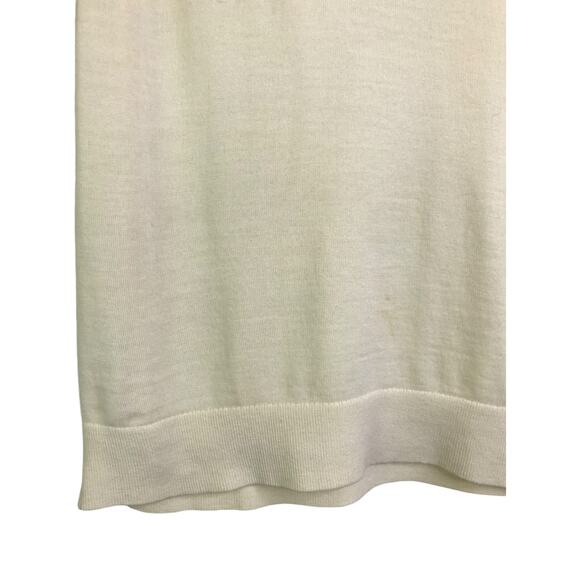 Theory Sleeveless Sweater Womens M Creamy White Mock Neck Shell Regal Wool Top - Picture 6 of 8